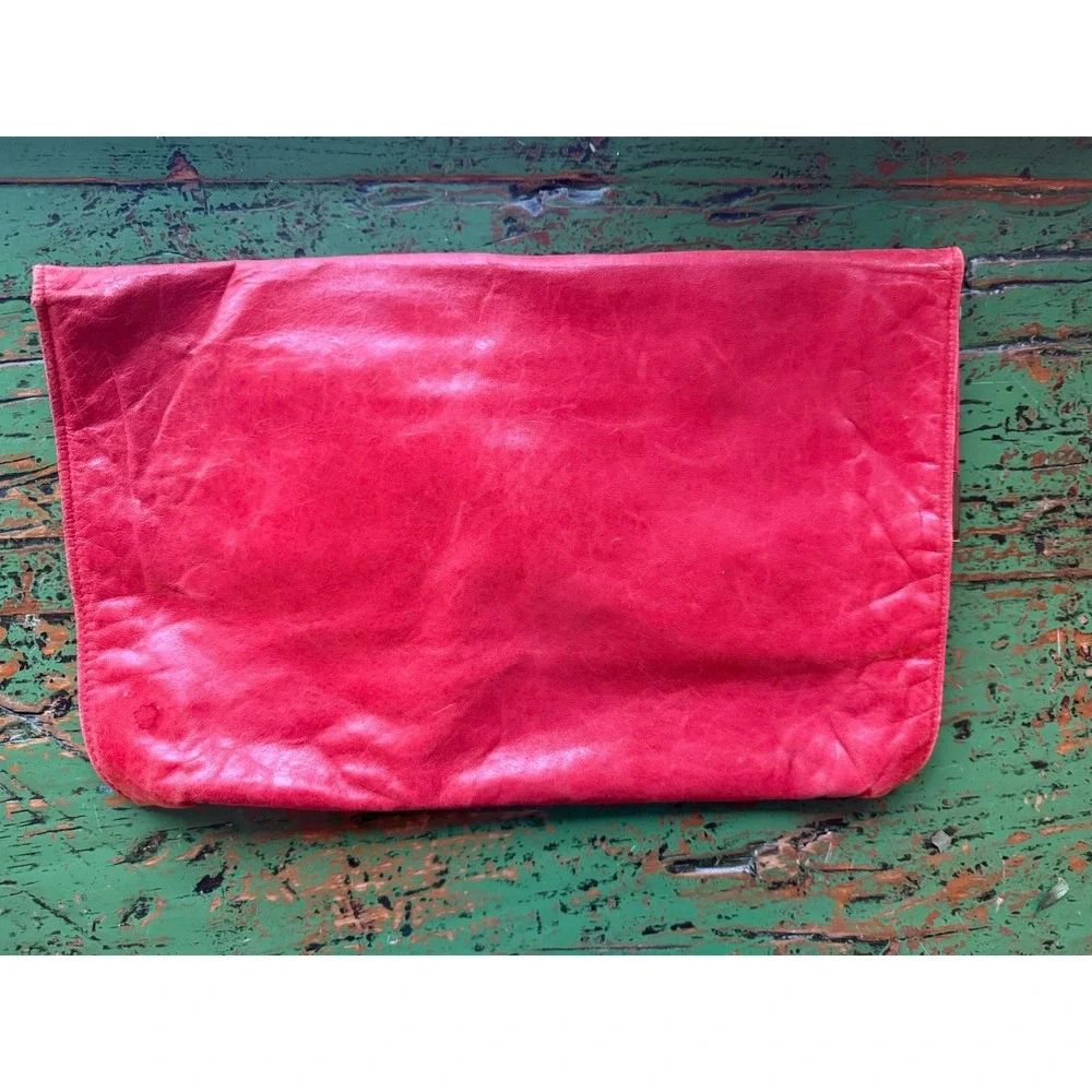 Teek Orr Vintage Genuine Leather Purse Red Clutch Handbag‎